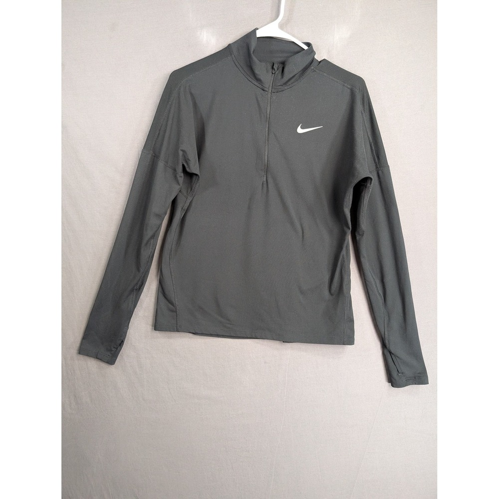 Nike Running Dri-FIT 1/4 Zip Pullover Gray 855517-010 Womens Small